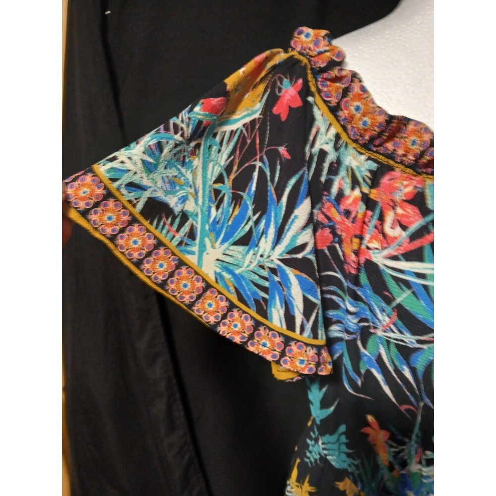 Flying Tomato Long Maxi On/Off Shoulder Style Tropical Dress  Large - Picture 5 of 13